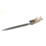 Vintage novelty silver salmon letter opener measures approx 20cm long hallmarked silver salmon metal