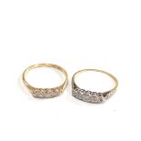 2 x 18ct Gold diamond rings inc. five stone (one stone missing)