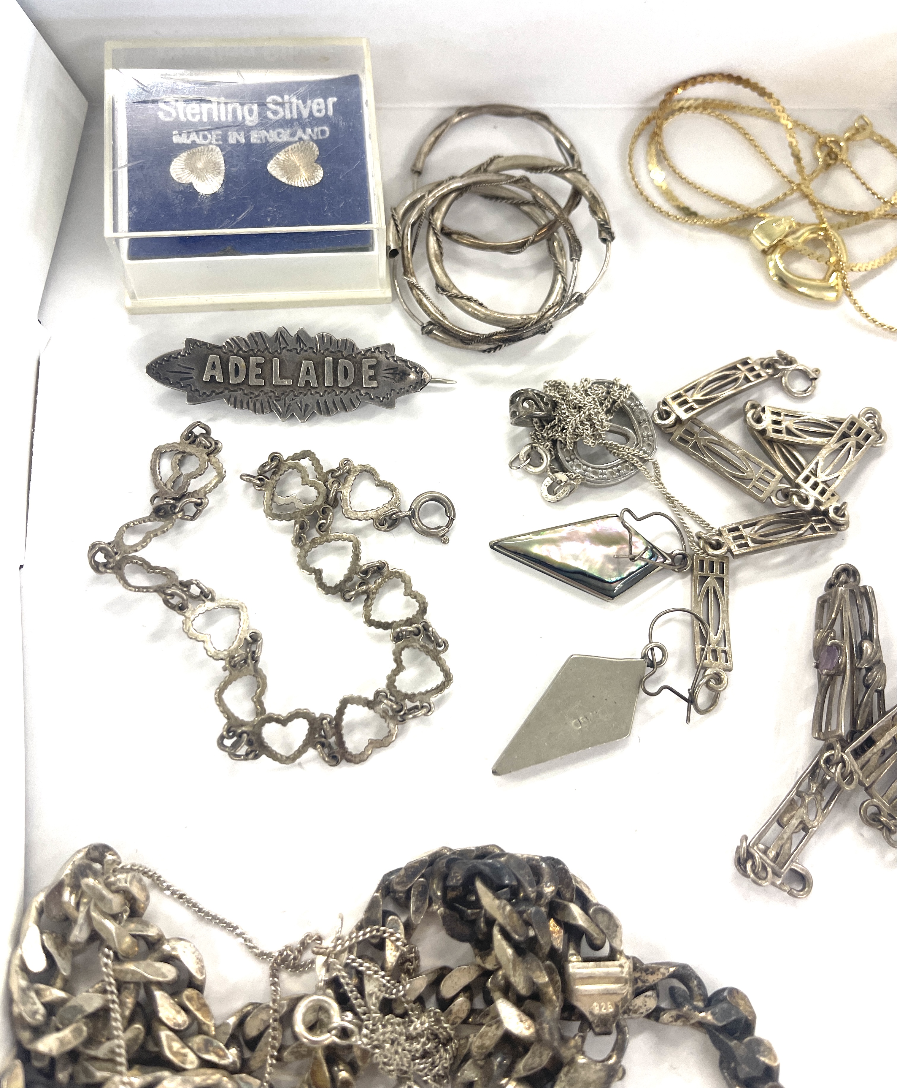 Tray of assorted silver jewellery, - Image 2 of 4