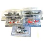 Selection of 5 Amercom Helicopter models includes, Boeing AH-64D, Boeing AH-64a, Eurocopter HH-65c