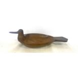 Tribal carved wooden bowl in the form of a bird approx 16" long