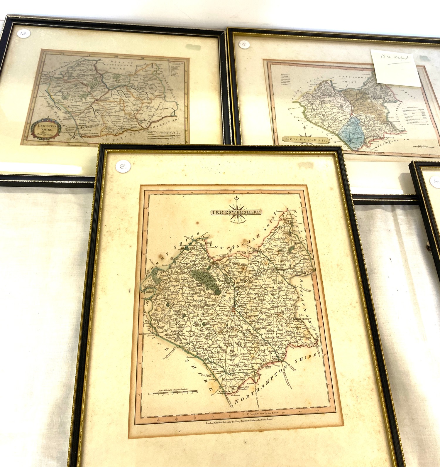 5 Framed maps of Leicestershire - Image 2 of 3