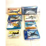 Selection of 8 boxed craft models to include, Airfix F2H Banshee, Martin B 57B/RB-57E, Revell f-84F,