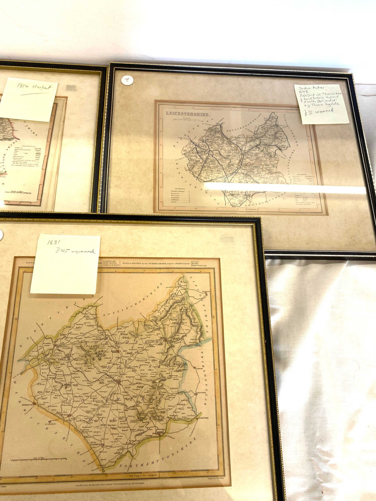 5 Framed maps of Leicestershire - Image 3 of 3