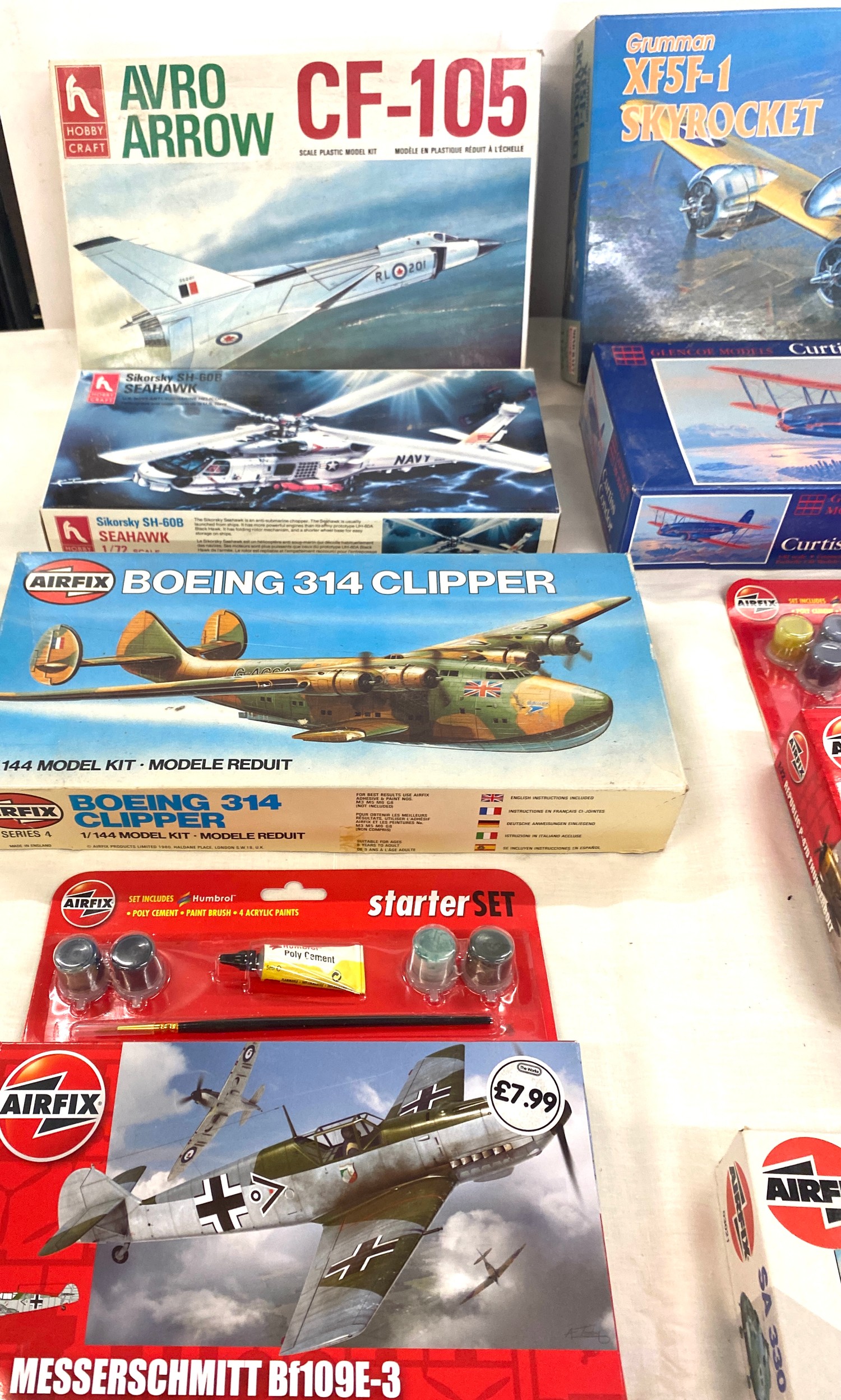 Selection of 8 boxed airfix models to include, Airrow CF-105, Airfix Boeing 314 clipper, Hobby craft - Image 2 of 3