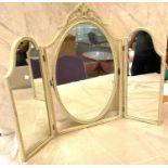 White painted triple dressing table mirror