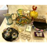 Large selection of miscellaneous includes pottery, silver plate, butterfly brooch etc