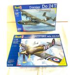 2 boxed craft models, Revell Dornier Do 24T, Supermarine Spitfire Mk.22/24