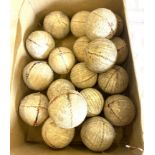 Selection vintage leather 'Fives' Balls, hand made leather ball for the game of fives or raquets.