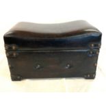 Faux leather foot stool trunk