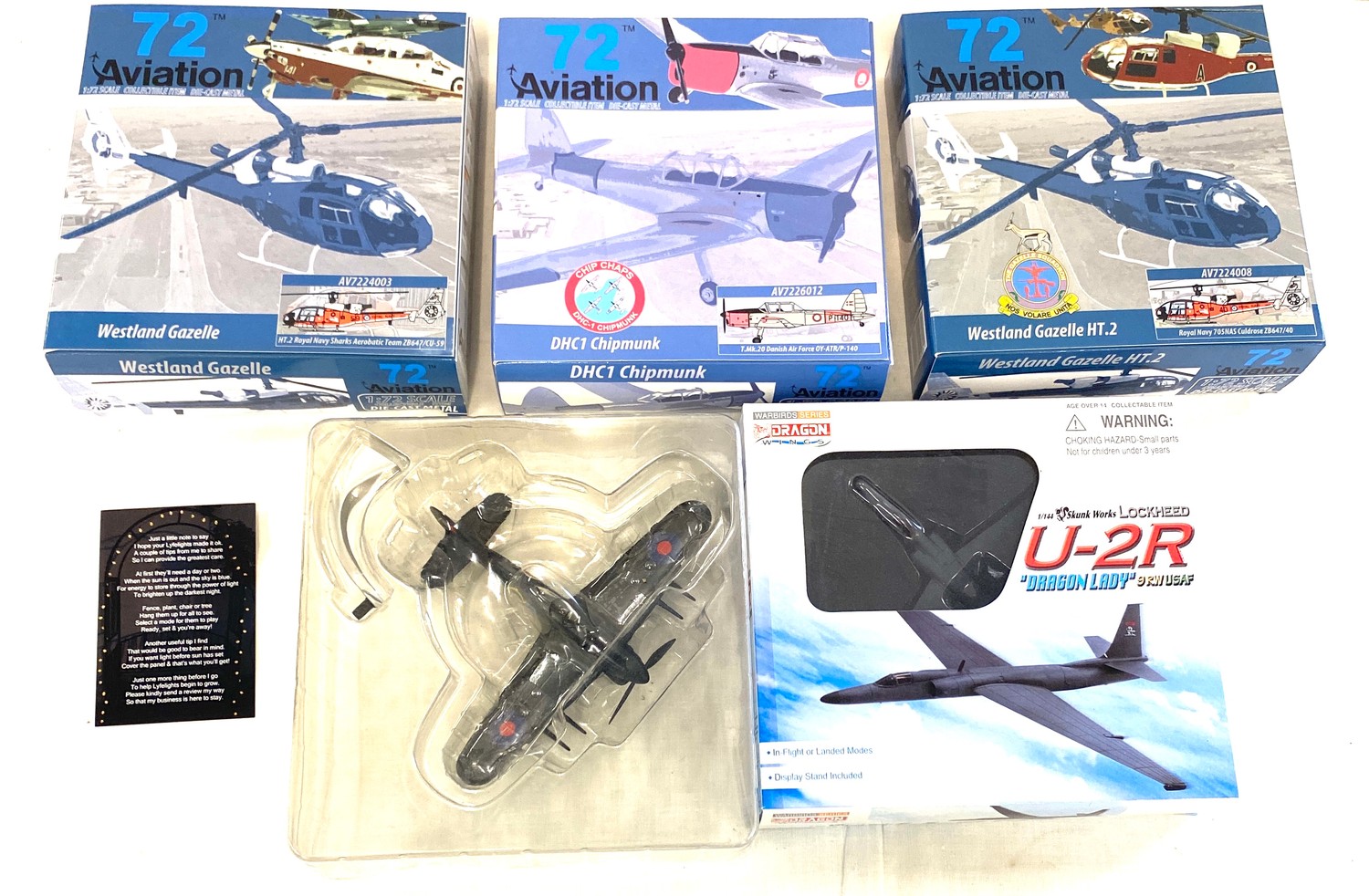 Selection of 3 "72 aviation" boxed models includes, westland gazelle, Westland Gazelle HT.2, Dhc1