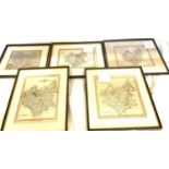 5 Framed maps of Leicestershire