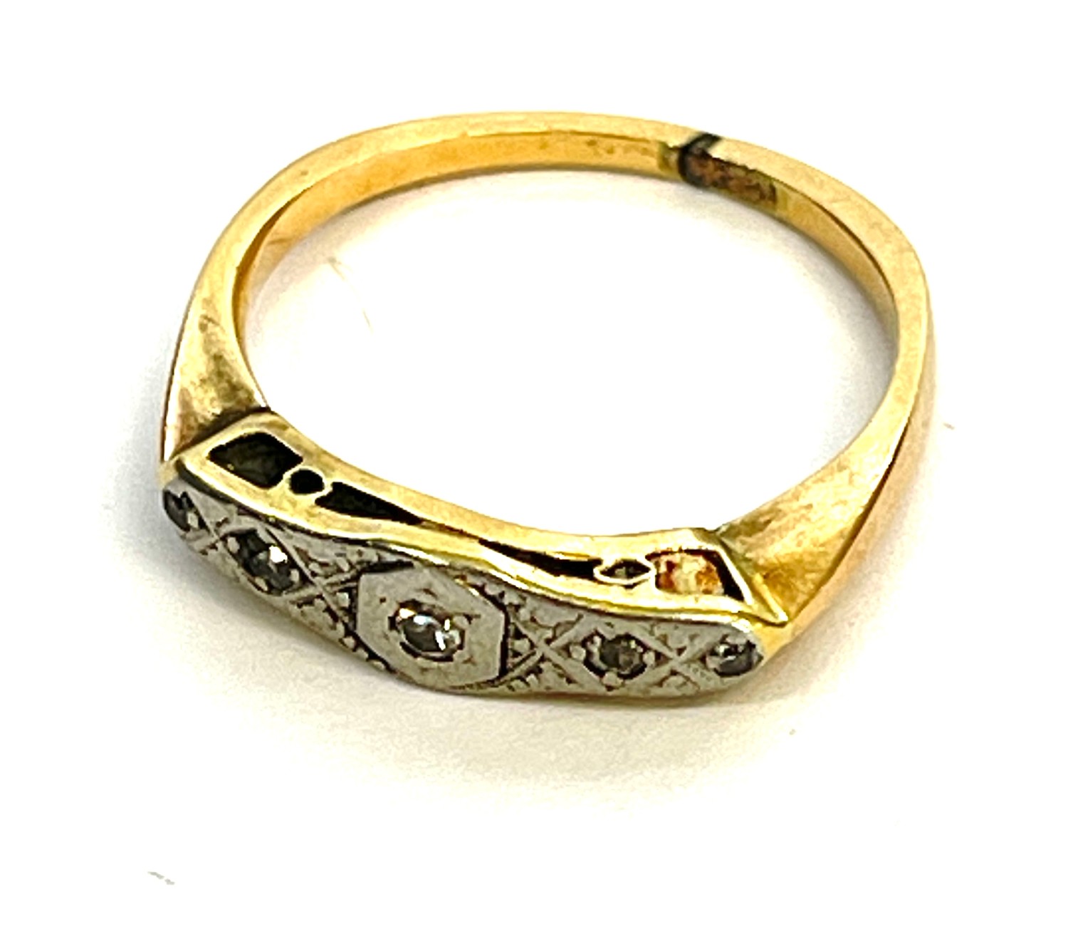 gold antique diamond ring - Image 2 of 3