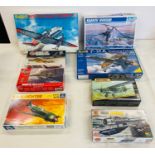 Selection of 8 boxed craft models to include, Airfix Republic f-84F, Arado AR 196, South Pole