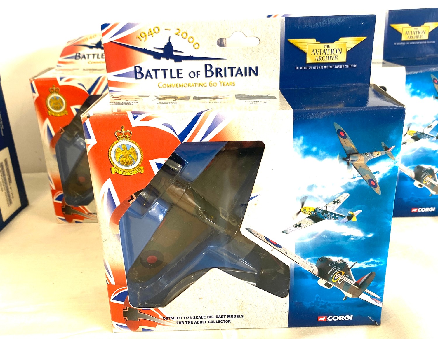 Selection of 4 Boxed Corgi battle of Britain air craft model, 49001 Spitfire MKI 74 SQD RAF - The - Image 4 of 4