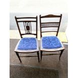 2 Antique Edwardian bedroom chairs