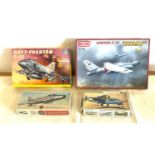 Selection of 4 boxed model air crafts includes, Airfix Dassailt super mystere B2, Hein He.162 Jet