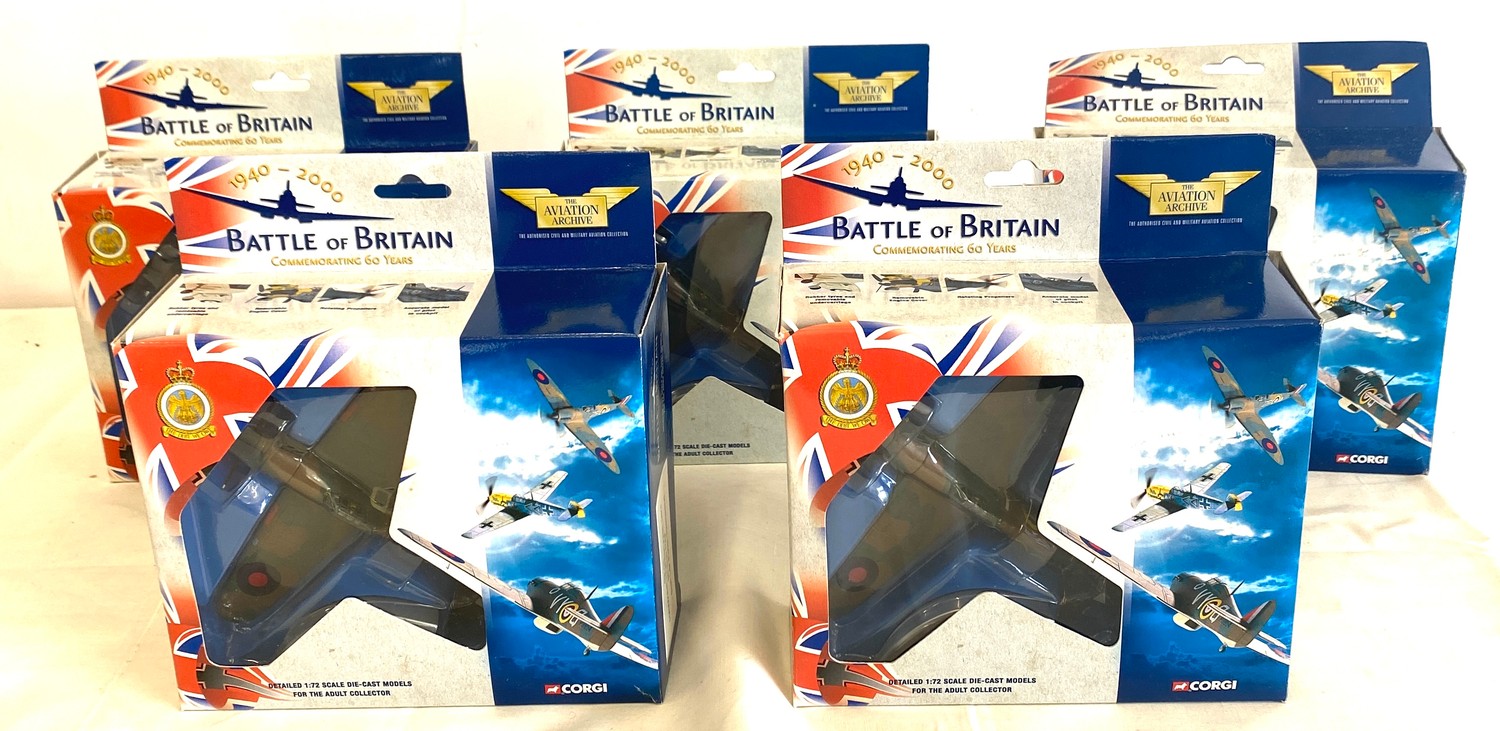 Selection of 4 Boxed Corgi battle of Britain air craft model, 49001 Spitfire MKI 74 SQD RAF - The