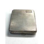 Vintage engine turned cigarette case measures approx 10cm by 8.2cm Birmingham silver hallmarks