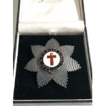 Antique Silver Knights Templar Breast Star Jewel - Masonic London silver hallmarks measures approx