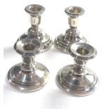 2 pairs of silver squat candle sticks