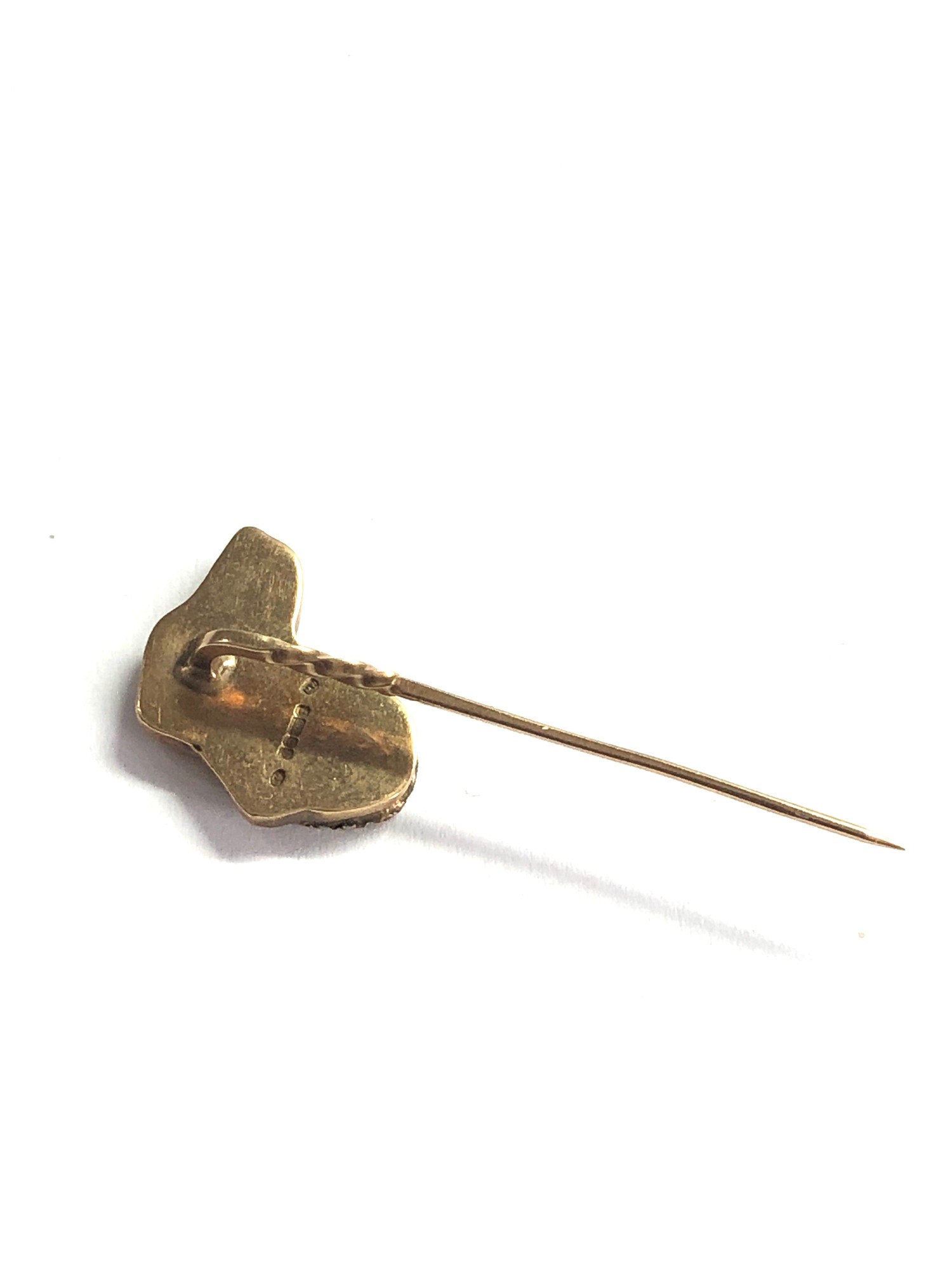 Vintage 9ct gold dog stick pin measures approx 4.2cm long hallmarked 375 on back of head weight 4g - Image 4 of 5