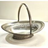 Large georgian silver swing handle pierced silver fruit basket measures approx 35cm by 26cm height