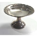 Silver sweet dish measures approx 8cm tall 12.5cm dia Chester silver hallmarks weight 120g