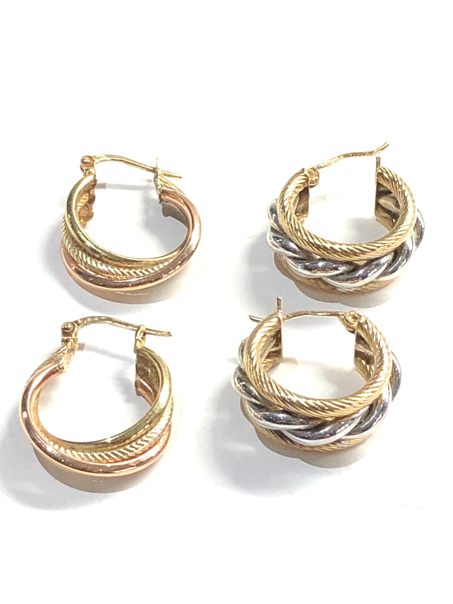 2 x 9ct Gold hoop earrings 5.9g