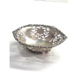 Antique pierced silver sweet bowl weight 117g London silver hallmarks