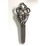 Antique silver chatelaine scissors measure approx 14cm drop