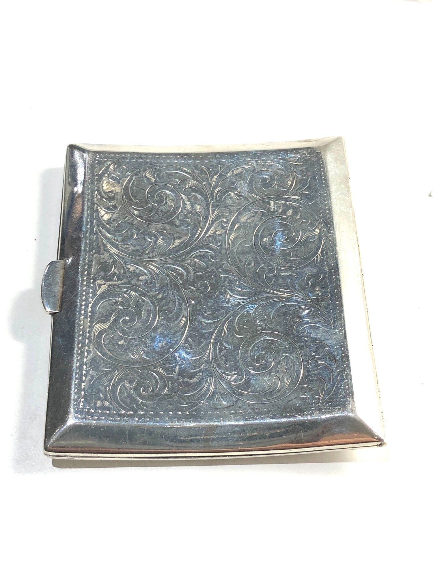 Silver cigarette case Birmingham silver hallmarks weight 80g