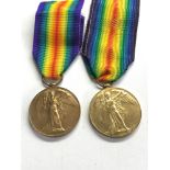 2 ww1 medals to 38193pte.j.w.allen.york & lancs .r 46489 pte h.t.hasler.rif brig
