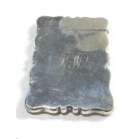 Antique silver card case engraved initials Birmingham silver hallmarks weight 82g