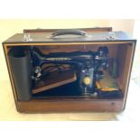 Vintage cased singer sewing machine