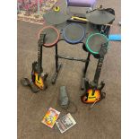 Wii Guitar Hero, drum set with games untested