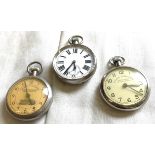 Selection 3 vintage railway pocket watches, all untested