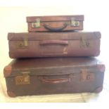 Selection 3 vintage suitcases