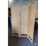 Wicker room divider, overall height: 70 inches, each panel is 17 inches in width