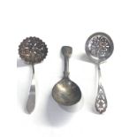 3 antique spoons includes georgian caddy spoon an 2 shifter spoons