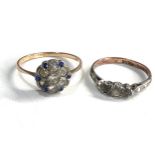 2 9ct gold & silver rings