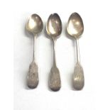 3 antique silver tea spoons weight 50g