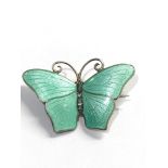 Vintage Danish Silver & enamel butterfly brooch measures approx 4cm by 2.6cm in good condition