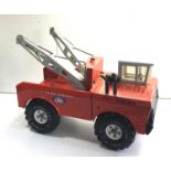 Vintage mighty tonka wrecker truck double boom Pressed Steel 1970s