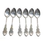 6 antique dutch silver coffee spoons weight 72g
