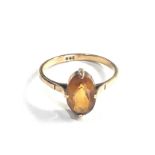 Vintage 9ct gold citrine ring 2g