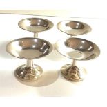 4 silver walker & hall sweet dishes each measure approx 9cm dia total weight 200g