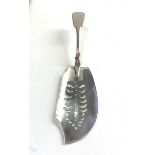 Antique scottish Aberdeen silver fish slice measures approx 29cm by 6.6cm wide Aberdeen silver
