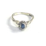 Vintage 9ct gold diamond and sapphire ring 2.8g