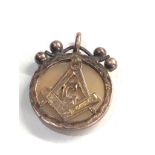 Antique 9ct gold & agate seal masonic fob 3.6g